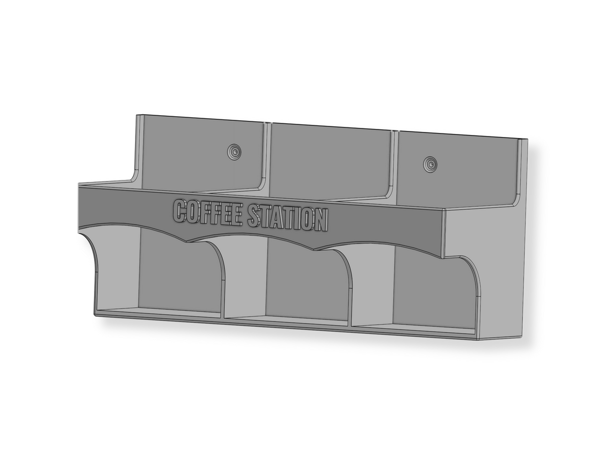 Wall Mounted Coffee Pod Holder for Tassimo Boxes 3D Printed With Adhesive Strips