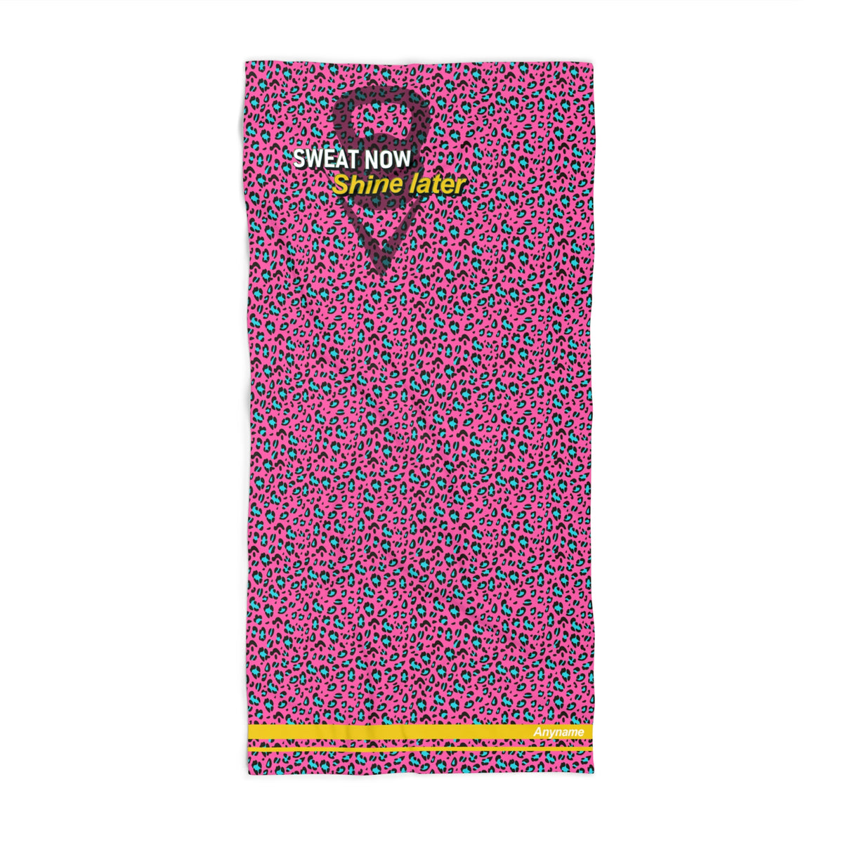 Sweat Now Shine Later Pink Leopard Personalised Towel