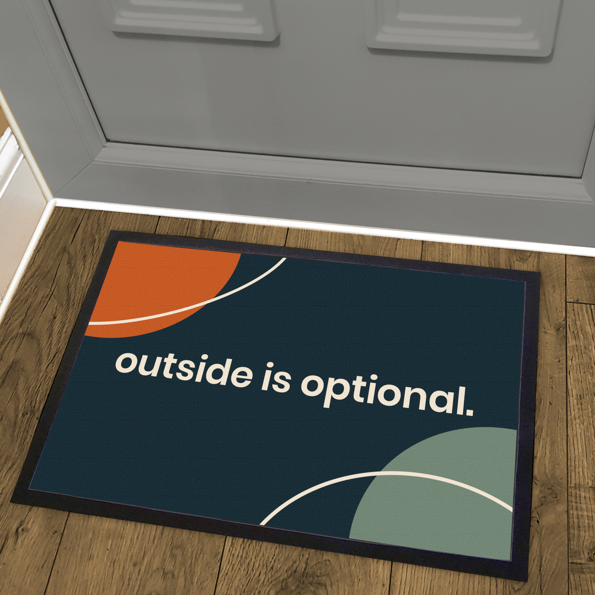 Outside is Optional. Un-Welcome Mat Doormat - For introverts, gamers or homebodies